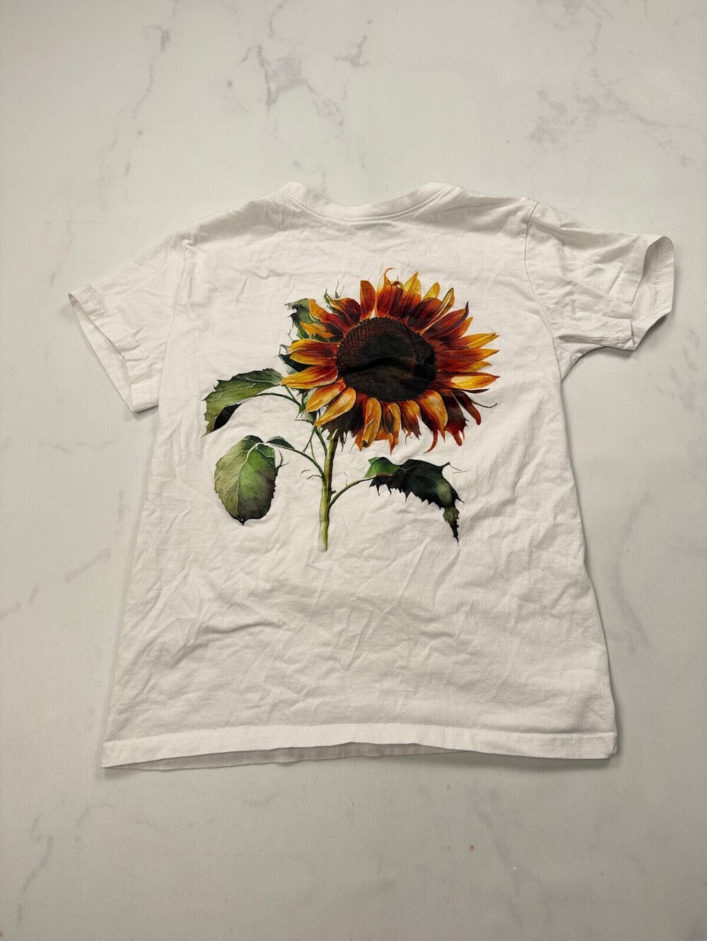 Sunflower Graphic Tee T Shirt White Contemporary Graphic - Womens S